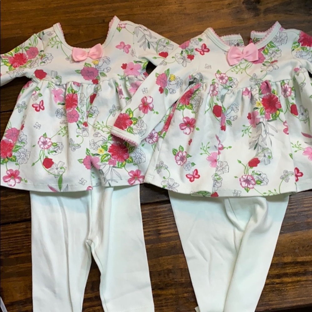 Newborn floral top and bottoms